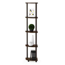 FURINNO TURN-N-TUBE CORNER SHELF 5 TIER CORNER BOOKSHELF 99811 - WALNUT - Like New