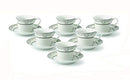LORREN HOME TRENDS - SERVICE FOR 6 / ESPRESSO COFFEE - SILVER/WHITE - Like New
