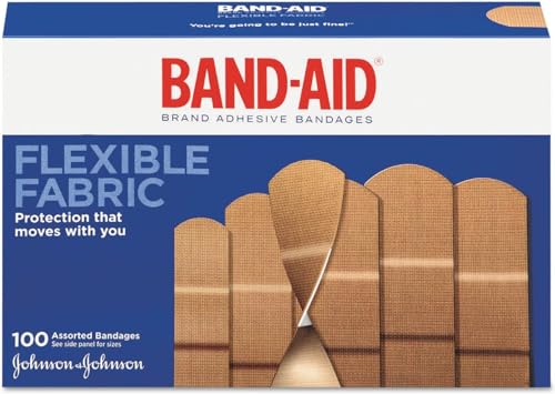 BAND-AID® FLEXIBLE FABRIC BANDAGES ASSORTED, 100 COUNT - BANDAGE FABRIC-100W - Like New