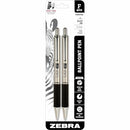 Zebra Pen F-402 Stainless Steel Retractable Ballpoint Ink Pens 2-Pack - BLACK - Brand New
