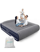 EVAJOY QUEEN INFLATABLE AIR MATTRESS BUILT PUMP EJ-HF004 - BLUE/GRAY - Like New