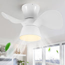 HUEOCZW 21" Small Ceiling Fan Light Remote Flush Mount - White - Brand New