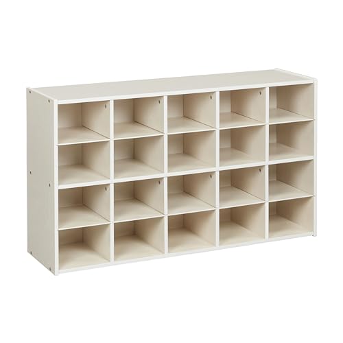 ECR4KIDS STREAMLINE 20 CUBBY TRAY STORAGE CABINET 4X5 NATURAL - WHITE WASH - Like New