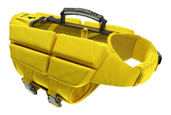 NOAH & PAW DOG LIFE JACKET, 3X FOAM SUPPORT FOR MAX FLOATING, 3X5 - YELLOW - Like New