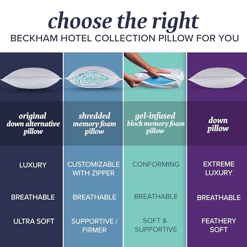BECKHAM HOTEL COLLECTION KING SIZE ADJUSTABLE FILL PILLOWS SET OF 2 - WHITE - Like New