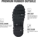 HISEA MEN'S RUBBER WATERPROOF DURABLE 6MM NEOPRENE RAIN BOOTS - SIZE: 11 - BLACK - Like New