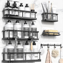 YASONIC SHOWER CADDY ORGANIZER SHELF HOLDER, NO DRILLING HOME DECOR - XL BLACK - Like New