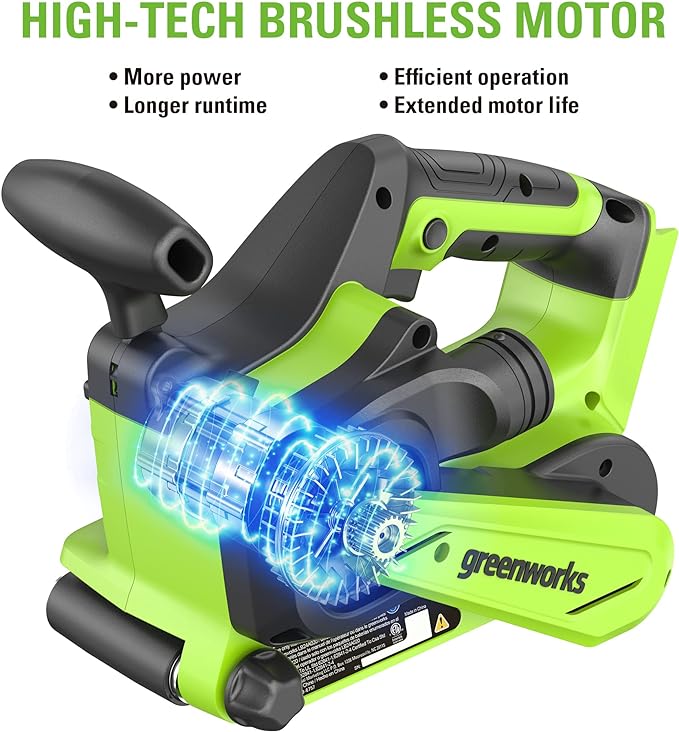 Greenworks 24V Brushless Cordless 3" x 18" Belt Sander Kit BEG401 - GREEN/BLACK - Like New