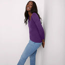 Hanes Womens Originals Long Sleeve Cotton V-Neck T-Shirt, Modern Fit - Violet L - Like New