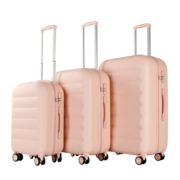 LIOR 3-PIECE LIOR LUGGAGE SET WITH TSA LOCKS, 20", 24" & 28" - PINK - Like New