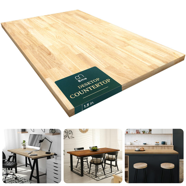 Bme Hevea Solid Wood Butcher Block Table Top Desk top Unfinished - 5ft x 30" - Like New