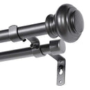 Elegant Window Treatment Telescoping Double Curtain Rod Set B07CYR8D9Y - Pewter - Like New