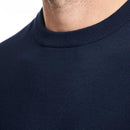 44S6S024 Saks Fifth Avenue Men's Jersey Stitch Crewneck Sweater Navy XL - Brand New