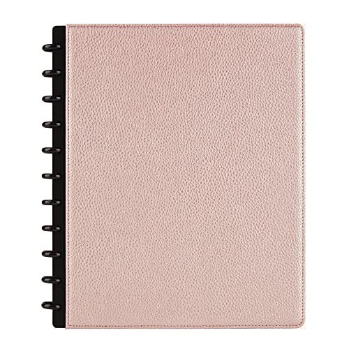 TUL Discbound Notebook Pebbled Leather Cover, Letter Size, 60 Sheets - ROSE GOLD - Brand New