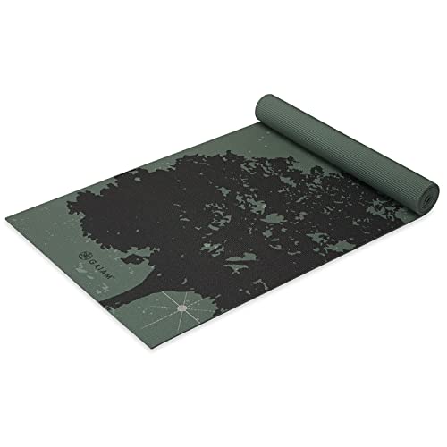 Gaiam Yoga Mat - Premium 6mm Print Extra Thick Non Slip Exercise & Fitness Mat - Like New