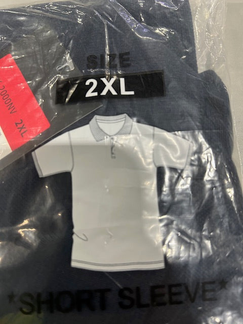 JUMP START 2XL NAVY SHORT SLEEVE POLO SHIRT - NAVY - Brand New