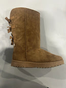 GENERIC WOMENS FUR LINED LACE UP SNOW BOOTS - SIZE: WOMEN 11 - BROWN/WHITE - Like New