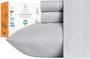 SLEEP MANTRA 100% ORGANIC COTTON BED SHEET SET CRISP AND COOLING LIGHT GRAY Like New