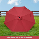HealSmart 9ft Patio Umbrella Push Button Tilt/Crank Outdoor Market Yard - Red - Like New