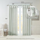 MADISON PARK EMILIA FAUX SILK SINGLE CURTAIN PRIVACY LINING WIN40-121 - AQUA - Like New