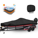 Cerumute Boat Cover 600D Waterproof Boat Covers 14-15.8ft Motor Cover - Black - Like New
