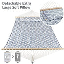 SUNCREAT Double Quilted Hammock with Hardwood Spreader Bar Grey Pattern - Like New