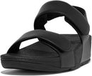 FITFLOP LULU ADJUSTABLE LEATHER BACK-STRAP SANDALS - SIZE: WOMEN 8.5 - BLACK - Brand New