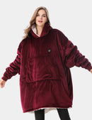 VENUSTAS UNISEX HEATED WEARABLE BLANKET HOODIE 7.4V - BURGUNDY - Like New