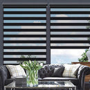 Changshade Cordless Zebra Blinds Windows Modern Dual Layer 48" W×64" H, Black - Brand New