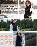 ARRIS Fleece Heated Vest for Women, Size Adjustable Heating Zones - Black - Brand New