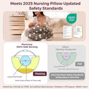 MOMCOZY ORIGINAL NURSING PILLOW FOR BREASTFEEDING, MORE SUPPORT FOR MOM - GRAY - Like New