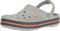 CROCS UNISEX ADULT CROCBAND CLOG - SIZE: MEN 6 WOMEN 8 - LIGHT GRAY/NAVY - Like New