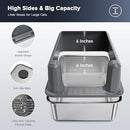 LEMPISH STAINLESS STEEL CAT LITTER BOX WITH TOP LID LARGE XL METAL - GRAY - Like New