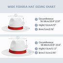 SAJUZEN WOMENS & MENS FEDORA HATS, WIDE BRIM , SIZE: L/XL - WHITE/RED - Like New