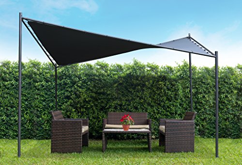 COOLAROO 99% UV BLOCK MODERN BUTTERFLY GAZEBO FRAME 13'1" X 13'1" - CHARCOAL - Like New