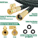 Tyrellso 100ft Expandable Garden Hose Kink Free 10 Patterns Nozzle - Black - Like New