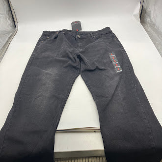 BLU ROCK MEN'S CASUAL FLEX STRETCH SLIM STRAIGHT JEANS - MEN 34X31 - JET BLACK - Brand New