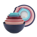 COOK WITH COLOR Mixing Bowls with TPR Lids - 12 Piece Plastic Nesting Bowls Set - Like New