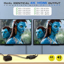 MINDORLEN 4K HDMI SPLITTER 1 IN 2 OUT MIRROR DISPLAY NOT EXPAND - BLACK - Like New