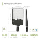 ASD LED Parking Lot Light Fixture Slip Fitter Bracket Dusk to Dawn 300W 44000LM - Brand New