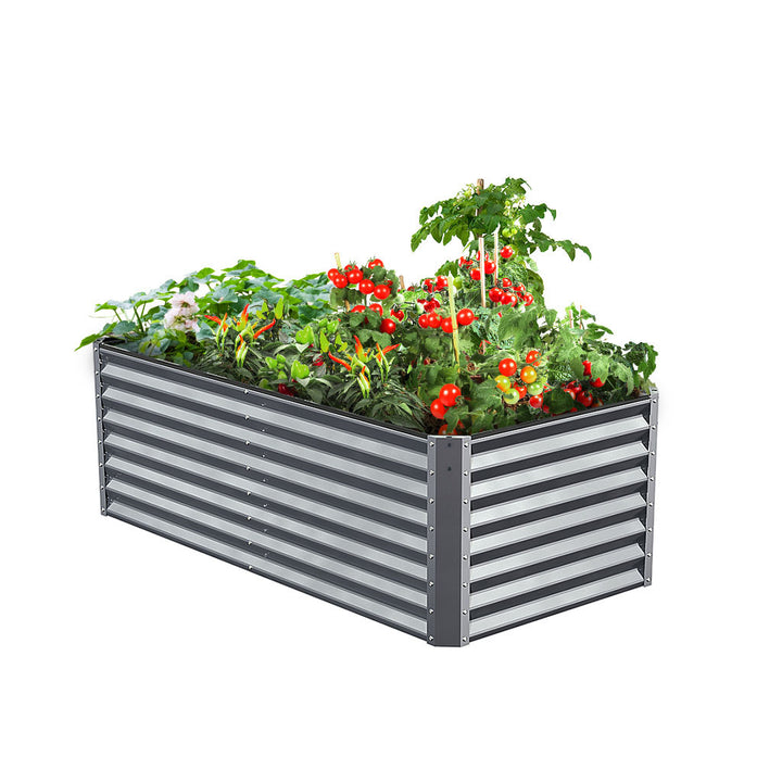 SAVANA GALVANIZED RAISED GARDEN BED 72"L×36"W×24"H - TITANIUM GRAY - Like New
