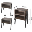 HOMEKOKO Nightstand, Set of 2 Stackable End Table, Metal Frame - B08Z3Y7VXW - Brand New