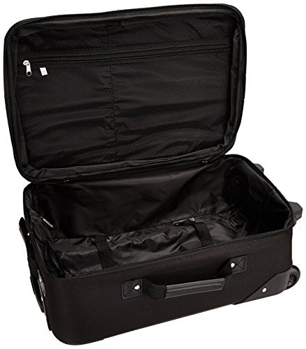 Rockland Journey Softside Upright Luggage Set,Expandable, Black/Gray, 4-Piece Like New