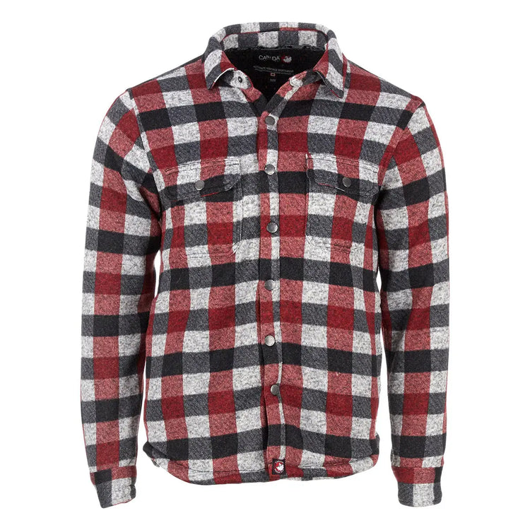 CWG025Y3440 CANADA WEATHER MEN’S SHERPA LINED BUFFALO PLAID JACKET SIZE XL - RED - Brand New