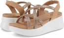 DAISY FUENTES FRED WOMEN'S WEDGE SANDALS COMFORTABLE DESIGN - SIZE: 6.5 - LATTE - Brand New