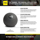 TRX Training Slam Ball Weighted Textured Tread Slip Resistant Rubber Ball - 8 - Brand New