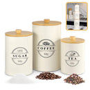Canisters Sets for Kitchen Counter Storage and Organization with Wooden Bamboo - Like New