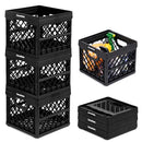 CLEVERMADE COLLAPSIBLE 25L (6 GAL) STACKABLE STORAGE BINS 8034174 - BLACK - Like New