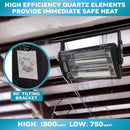 Comfort Zone Ceiling Mounted Space Heater 1,500W, CZQTV5M - Black - Like New