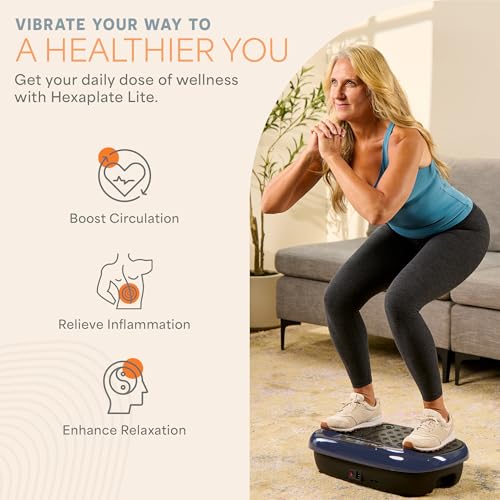 LIFEPRO VIBRATION PLATE EXERCISE MACHINE WITH MAGNETIC ACUPOINTS - BLUE - Like New